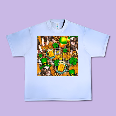 St. Patrick's Day Pig With Beer And Shamrock Seamless Urban Heavy Tee Designed By Fadigitalartstudio