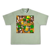 Oil Green St. Patrick's Day Pig With Beer And Shamrock Seamless Urban Heavy Tee - FaDigitalArtStudio