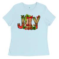 Baby Blue joy christmas with elf bbs Ladies Tee - BundleAndBundleShop