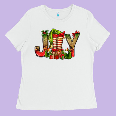 Joy Christmas With Elf Bbs Ladies Tee Designed By Bundleandbundleshop