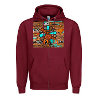 Burgundy turkey Zipper Hoodie - JahusDesignShop