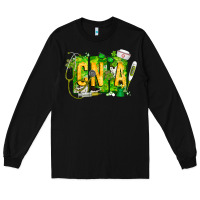 Black St. Patricks Day Cna Long Sleeve Tee - CowhideDigitalArt