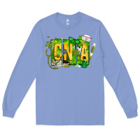 Colony Blue St. Patricks Day Cna Long Sleeve Tee - CowhideDigitalArt