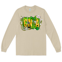 Mushroom St. Patricks Day Cna Long Sleeve Tee - CowhideDigitalArt