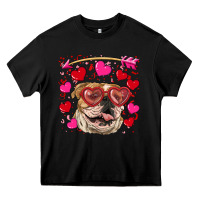 Valentine's Day  Brown English Bulldog Heavy Core Tee | Teevron