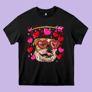 Valentine's Day  Brown English Bulldog Heavy Core Tee Designed By Ranaportraitstore
