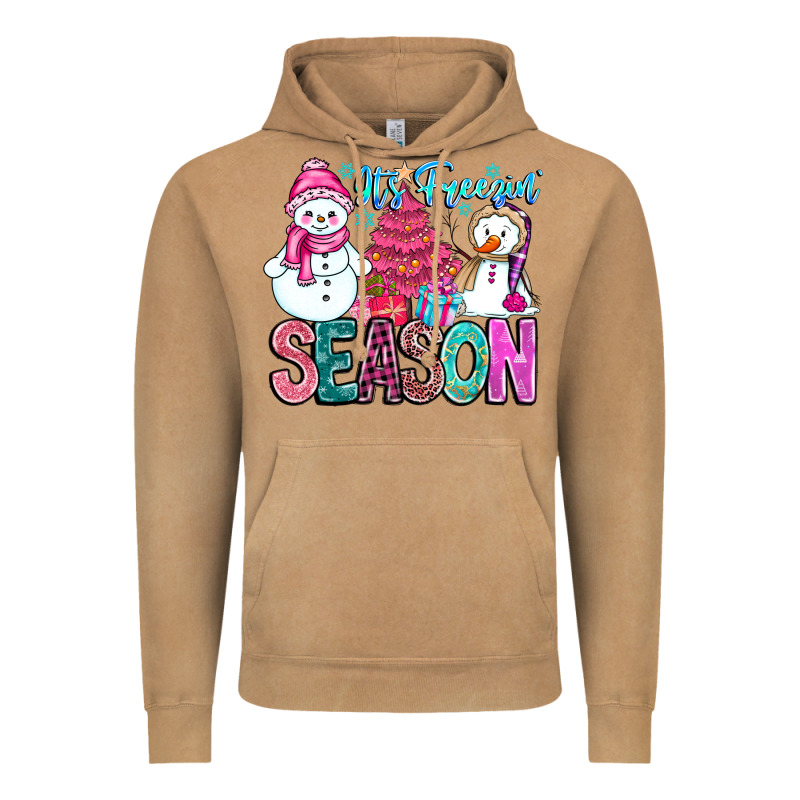 It's Freezin Season Vintage Hoodie by CowhideDigitalArt | Teevron