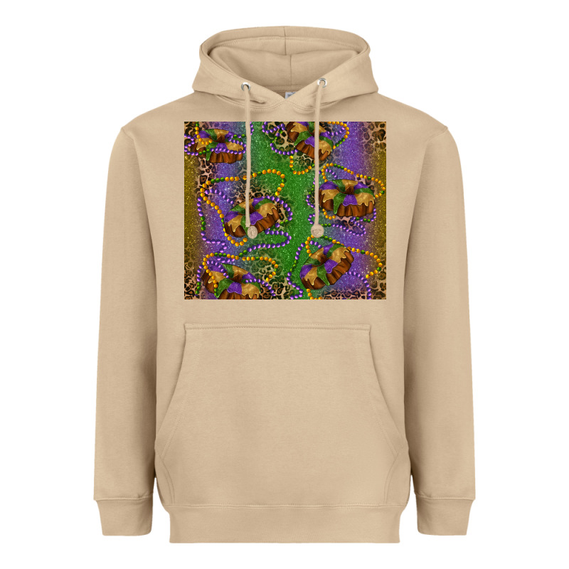 Mardi Gras King Cake Leopard Heavyweight Hoodie by RanaPortraitStore | Teevron