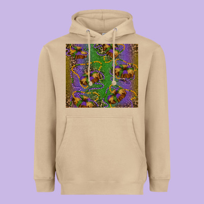 Mardi Gras King Cake Leopard Heavyweight Hoodie Designed By Ranaportraitstore