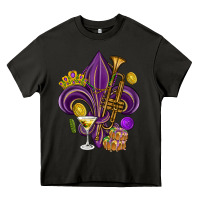 Asphalt Fleur de lis Mardi Gras Heavy Core Tee - HowdyJamesFarm