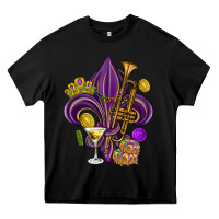 Black Fleur de lis Mardi Gras Heavy Core Tee - HowdyJamesFarm