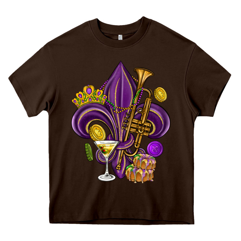Fleur De Lis Mardi Gras Heavy Core Tee by HowdyJamesFarm | Teevron
