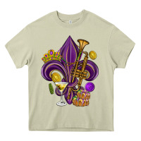 Mossy Fleur de lis Mardi Gras Heavy Core Tee - HowdyJamesFarm