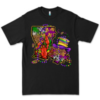 Black mardi gras louisiana map Premium Tee - OliviaCreatesArt