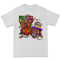 Dove Grey mardi gras louisiana map Premium Tee - OliviaCreatesArt
