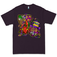 Plum mardi gras louisiana map Premium Tee - OliviaCreatesArt
