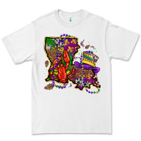 White mardi gras louisiana map Premium Tee - OliviaCreatesArt