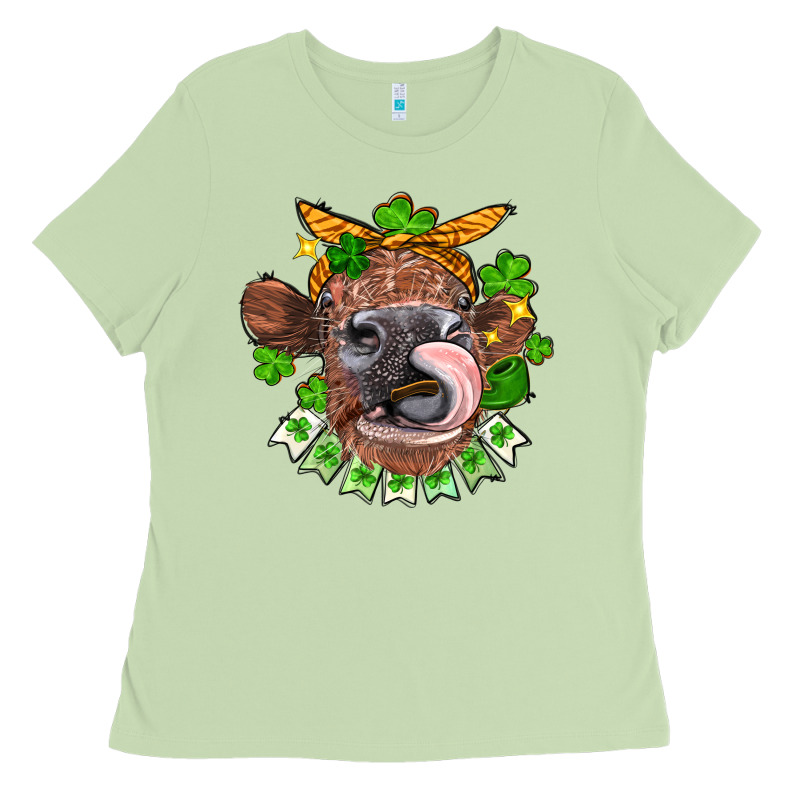 St. Patrick's Day Cow Ladies Tee by FaDigitalArtStudio | Teevron