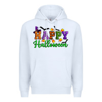 White Happy halloween Premium Hoodie - Artiststas