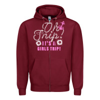 Burgundy oh snip it's a girls trip for dark Zipper Hoodie - artisFamous