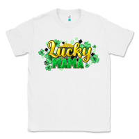 White lucky mama st patricks Classic Tee - HowdyJamesFarm