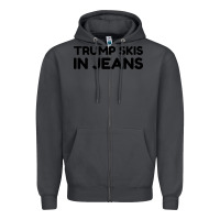 Smoke trump skis in jeans Zipper Hoodie - artisFamous