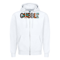 White gobble Zipper Hoodie - JahusDesignShop