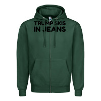 Sports Green trump skis in jeans Zipper Hoodie - artisFamous