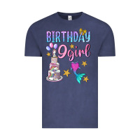 Vintage Denim Birthday Girl 9 Vintage Tee - BundleAndBundleShop