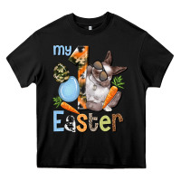 Black My first Easter Boy Easter Day Heavy Core Tee - HowdyJamesFarm