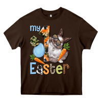 Chocolate Brown My first Easter Boy Easter Day Heavy Core Tee - HowdyJamesFarm