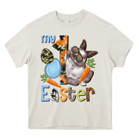 Cream My first Easter Boy Easter Day Heavy Core Tee - HowdyJamesFarm