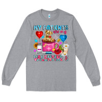 Heather Grey My Patients is Valentines Long Sleeve Tee - CowhideDigitalArt