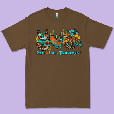 Peace Love Thunderbird Premium Tee Designed By Oliviacreatesart