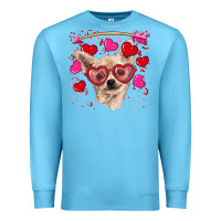 Ocean Blue valentine's day  chihuahua Premium Sweatshirt - RanaPortraitStore