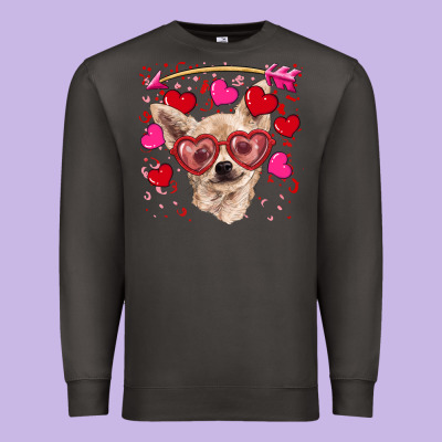 Valentine's Day  Chihuahua Premium Sweatshirt Designed By Ranaportraitstore