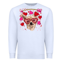 White valentine's day  chihuahua Premium Sweatshirt - RanaPortraitStore