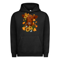 Pigment Black fall red angus calf dried leaves and sunflowers Urban Hoodie - RanaPortraitStore