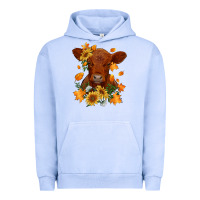 Pigment Grape Ice fall red angus calf dried leaves and sunflowers Urban Hoodie - RanaPortraitStore