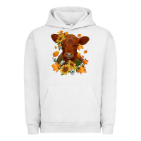 Pigment Lunar Rock fall red angus calf dried leaves and sunflowers Urban Hoodie - RanaPortraitStore