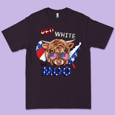Red White And Moo Cow Premium Tee Designed By Ranaportraitstore