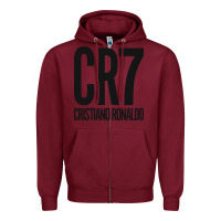 Burgundy cr7 Zipper Hoodie - artisFamous