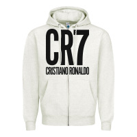 Oatmeal Heather cr7 Zipper Hoodie - artisFamous