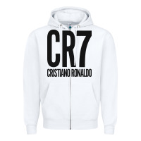 White cr7 Zipper Hoodie - artisFamous