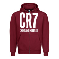 Burgundy cr7 Zipper Hoodie - artisFamous