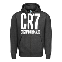 Charcoal Heather cr7 Zipper Hoodie - artisFamous