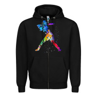 Black girl's softball Zipper Hoodie - artisFamous
