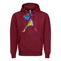 Burgundy girl's softball Zipper Hoodie - artisFamous