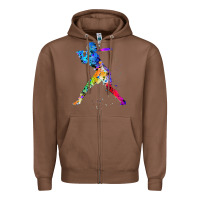 Chestnut girl's softball Zipper Hoodie - artisFamous