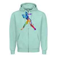 Seafoam girl's softball Zipper Hoodie - artisFamous